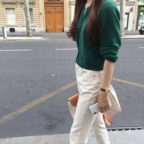 ラウンドネックショートカーディガン 4972-画像20-韓国ファッション通販POPREA［ポップリア］