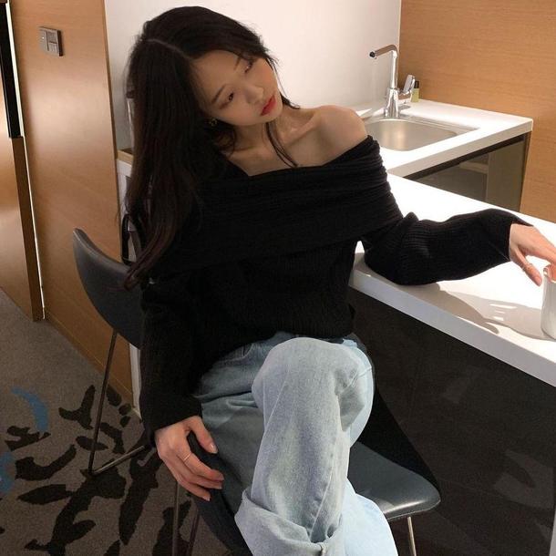 ベーシックオフショルダーリブニット 4788-画像20-韓国ファッション通販POPREA［ポップリア］