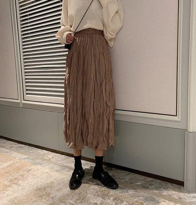 変形ランダムプリーツロングスカート 4969-画像20-韓国ファッション通販POPREA［ポップリア］