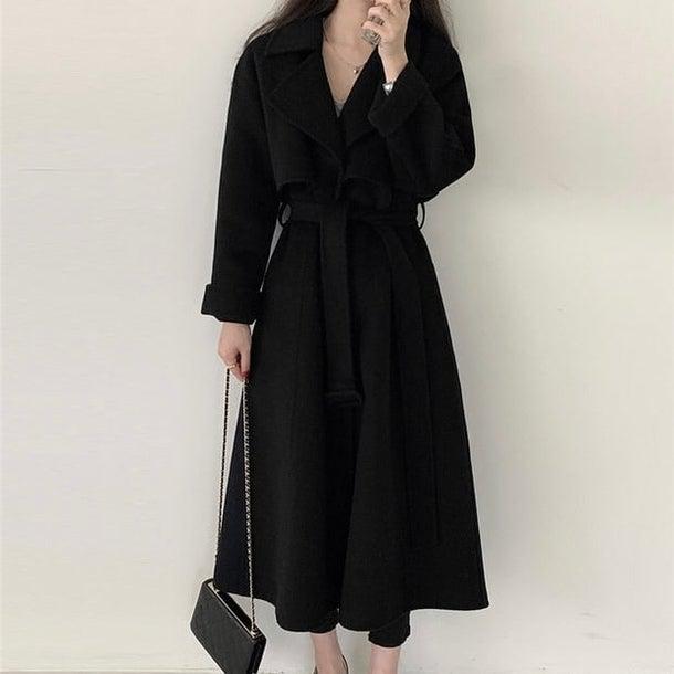 ラペルレディロングコート 4932-画像20-韓国ファッション通販POPREA［ポップリア］