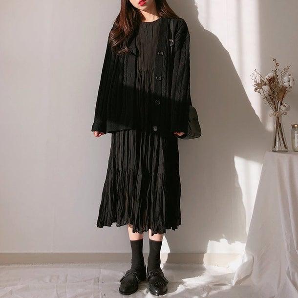 プリーツティアードシフォンワンピ 4995-画像20-韓国ファッション通販POPREA［ポップリア］