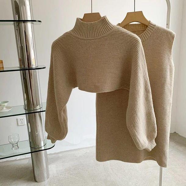 ハイネックニットトップス＆ミニワンピース 4815-画像20-韓国ファッション通販POPREA［ポップリア］