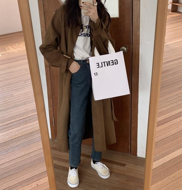 ダブルブレストベルトロングコート 4906-画像21-韓国ファッション通販POPREA［ポップリア］