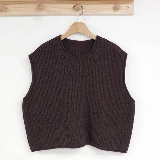 ショート丈ニットベスト＆ストライプワンピース 4745-画像21-韓国ファッション通販POPREA［ポップリア］