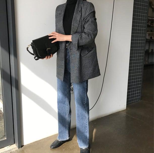 グレンチェックテーラードジャケット 4971-画像21-韓国ファッション通販POPREA［ポップリア］