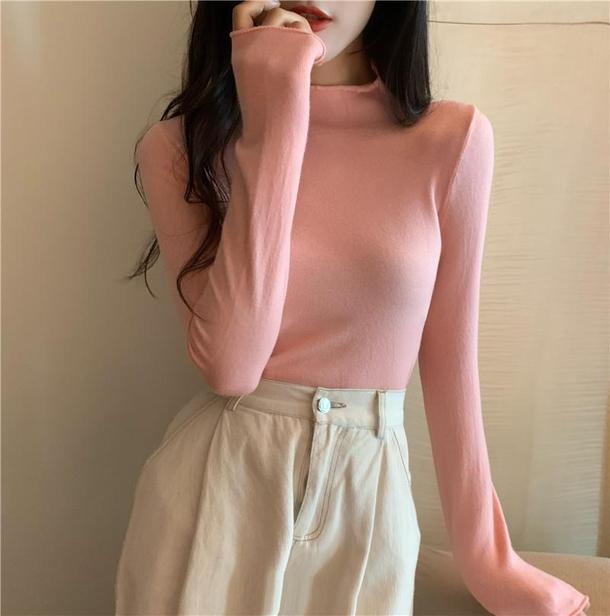 ベーシックハイネックカラートップス 4872-画像21-韓国ファッション通販POPREA［ポップリア］