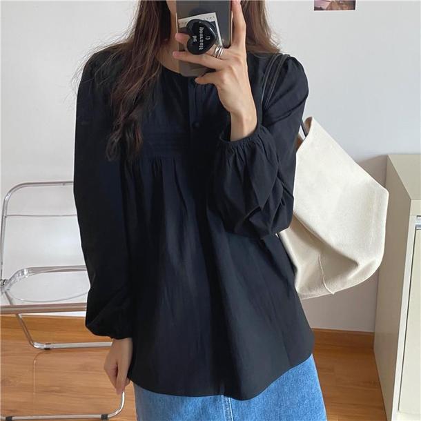 ベーシックピンタックシャツ 4744-画像22-韓国ファッション通販POPREA［ポップリア］