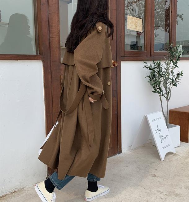 ダブルブレストベルトロングコート 4906-画像22-韓国ファッション通販POPREA［ポップリア］