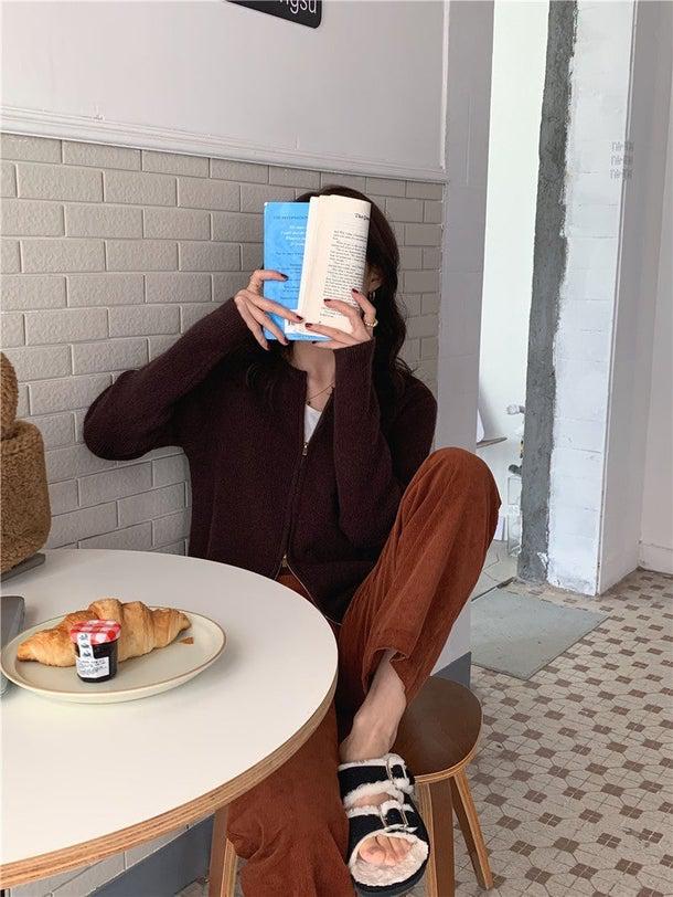 ラウンドネックジッパーカーディガン 4968-画像22-韓国ファッション通販POPREA［ポップリア］