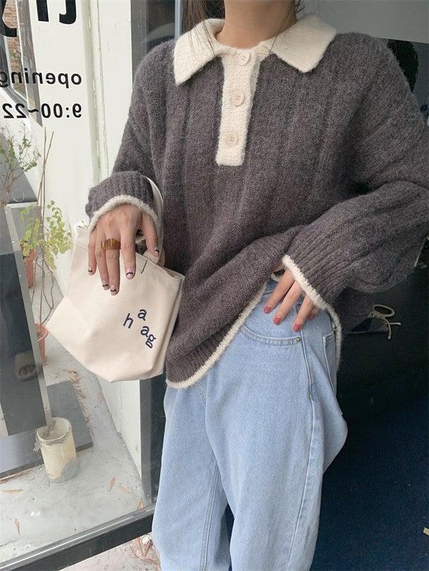 ルーズポロニット 4976-画像22-韓国ファッション通販POPREA［ポップリア］