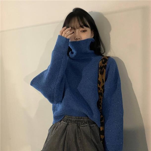 ハイネックワンポイントボリュームニット 4916-画像23-韓国ファッション通販POPREA［ポップリア］