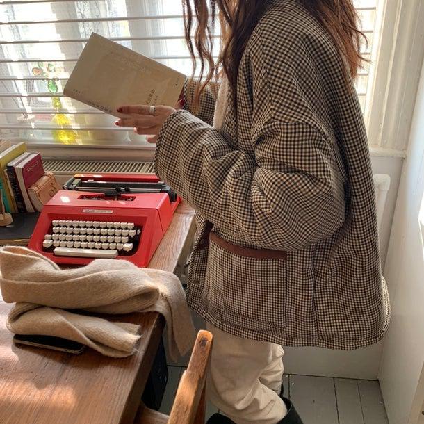 リバーシブルチェックボアジャケット 4934-画像23-韓国ファッション通販POPREA［ポップリア］