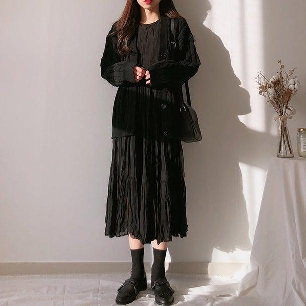 プリーツティアードシフォンワンピ 4995-画像23-韓国ファッション通販POPREA［ポップリア］