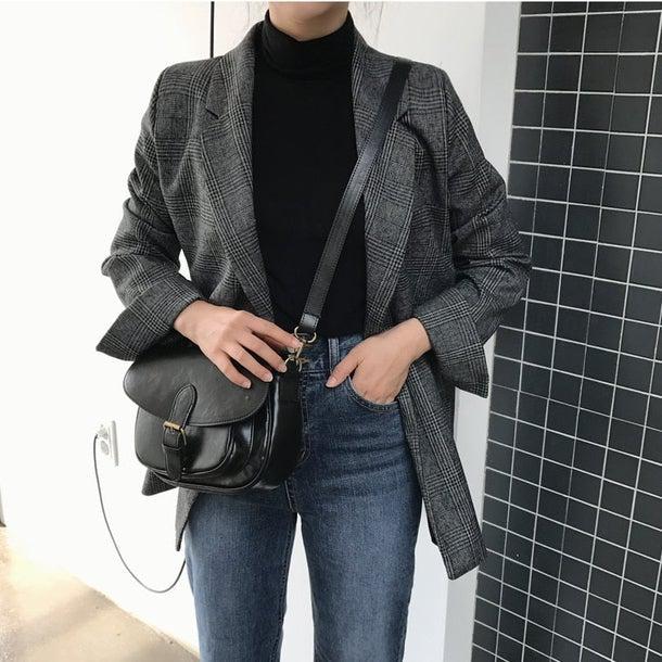 グレンチェックテーラードジャケット 4971-画像23-韓国ファッション通販POPREA［ポップリア］