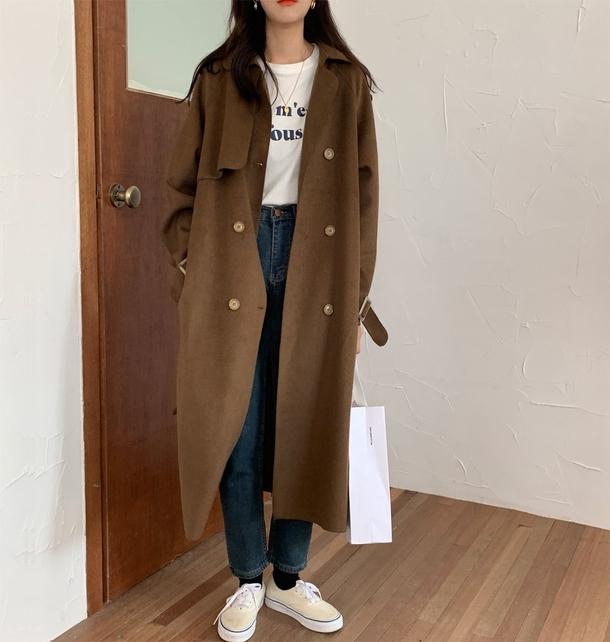 ダブルブレストベルトロングコート 4906-画像24-韓国ファッション通販POPREA［ポップリア］