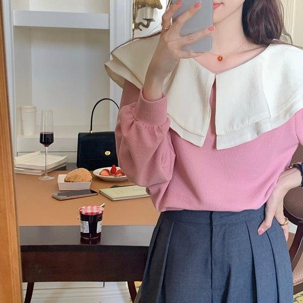 ダブルフリルカラートップス 5094-画像24-韓国ファッション通販POPREA［ポップリア］