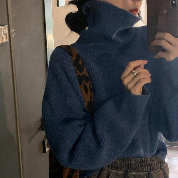 ハイネックワンポイントボリュームニット 4916-画像24-韓国ファッション通販POPREA［ポップリア］