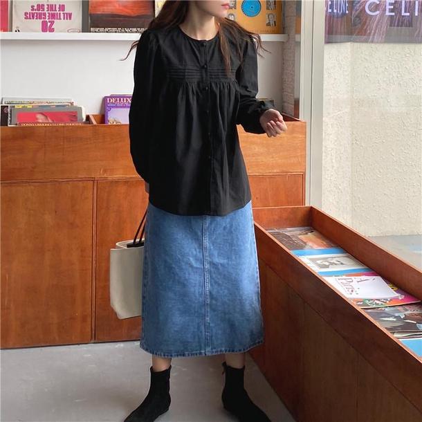 ベーシックピンタックシャツ 4744-画像25-韓国ファッション通販POPREA［ポップリア］