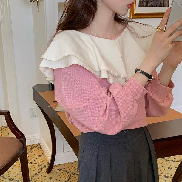 ダブルフリルカラートップス 5094-画像25-韓国ファッション通販POPREA［ポップリア］