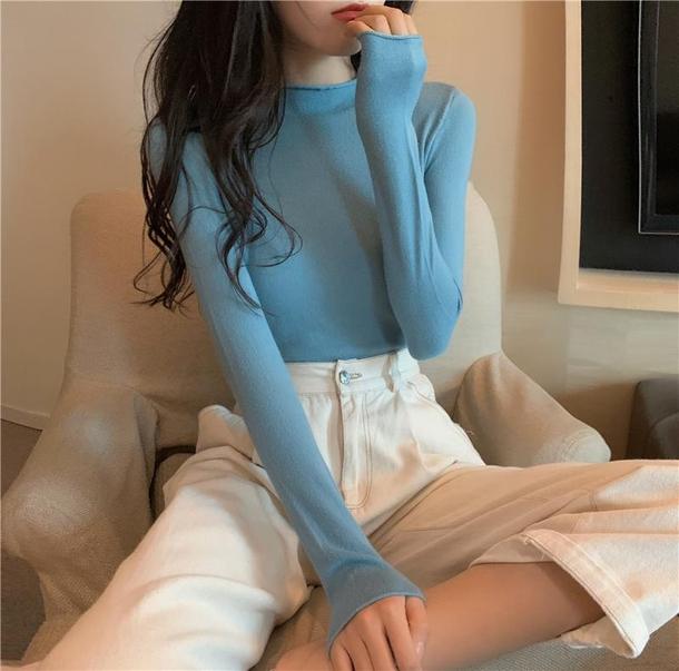 ベーシックハイネックカラートップス 4872-画像25-韓国ファッション通販POPREA［ポップリア］