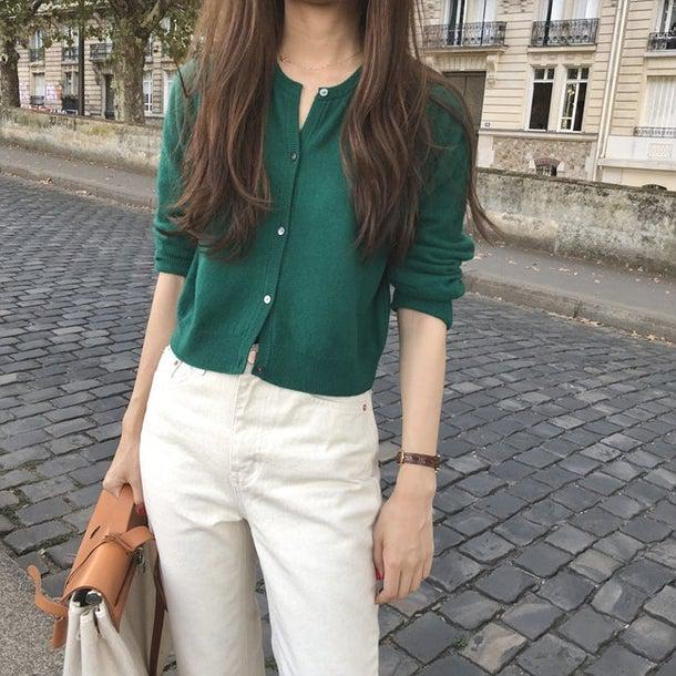 ラウンドネックショートカーディガン 4972-画像25-韓国ファッション通販POPREA［ポップリア］