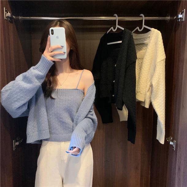 ゆるかわニットカーディガン＆キャミソール 5073-画像26-韓国ファッション通販POPREA［ポップリア］