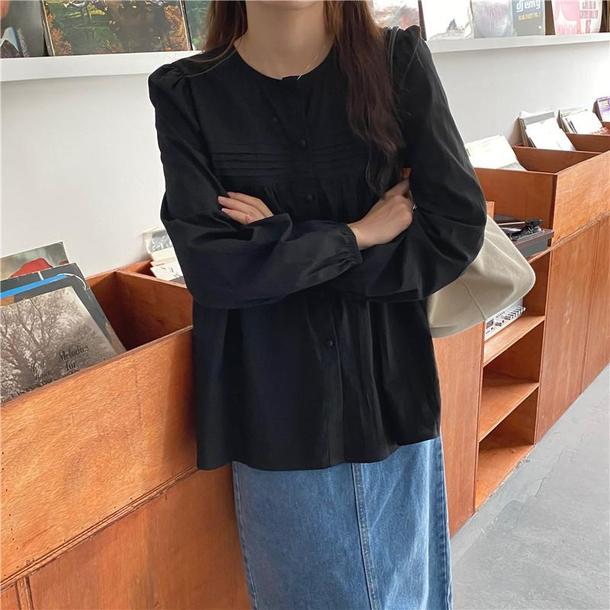 ベーシックピンタックシャツ 4744-画像26-韓国ファッション通販POPREA［ポップリア］