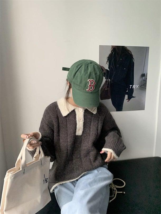 ルーズポロニット 4976-画像26-韓国ファッション通販POPREA［ポップリア］