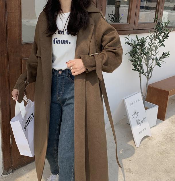 ダブルブレストベルトロングコート 4906-画像26-韓国ファッション通販POPREA［ポップリア］