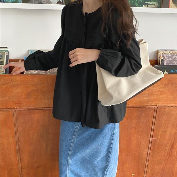 ベーシックピンタックシャツ 4744-画像27-韓国ファッション通販POPREA［ポップリア］