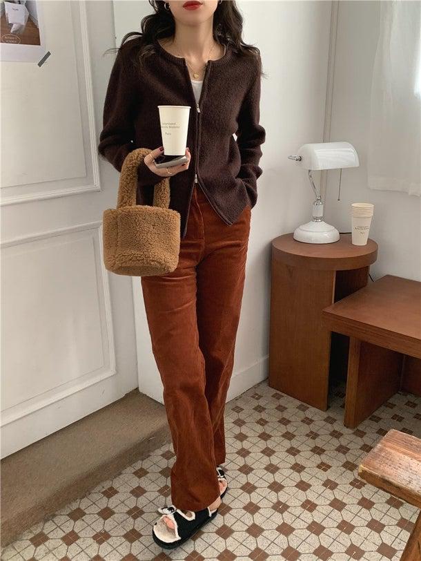 ラウンドネックジッパーカーディガン 4968-画像27-韓国ファッション通販POPREA［ポップリア］