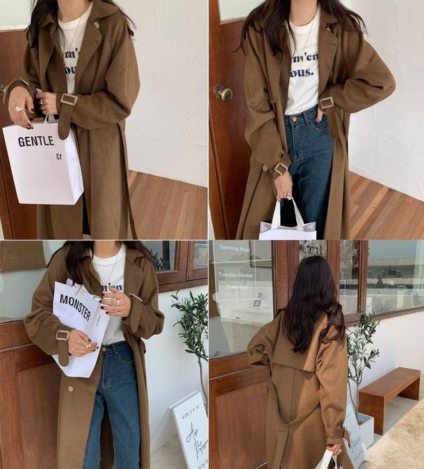 ダブルブレストベルトロングコート 4906-画像28-韓国ファッション通販POPREA［ポップリア］