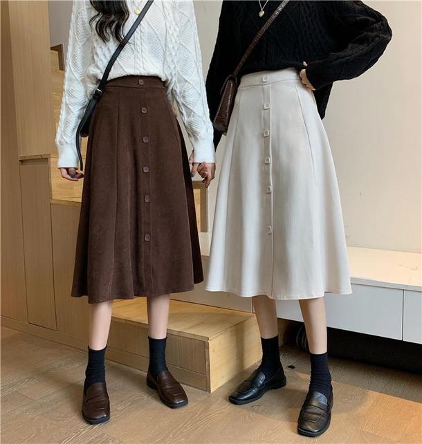 スエード調フロントボタンスカート 4842-画像28-韓国ファッション通販POPREA［ポップリア］