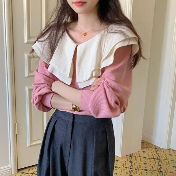 ダブルフリルカラートップス 5094-画像29-韓国ファッション通販POPREA［ポップリア］