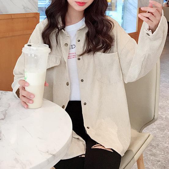 コーディロイスナップボタンジャケット 5231-画像2-韓国ファッション通販POPREA［ポップリア］