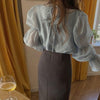 バックリボングレイスイートブラウス 4967-画像2-韓国ファッション通販POPREA［ポップリア］