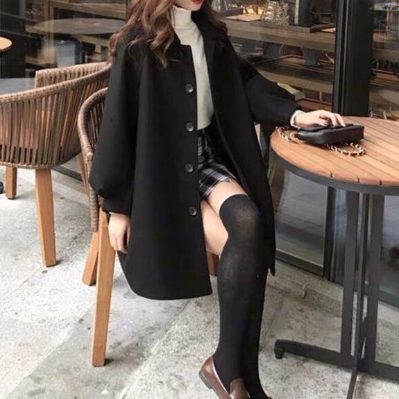 チューリップ袖ショートコート 4898-画像2-韓国ファッション通販POPREA［ポップリア］