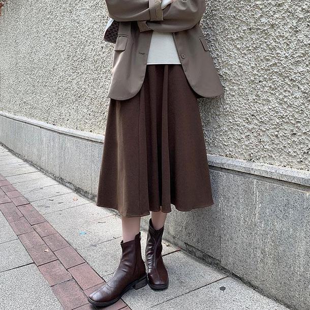 ハイウエストフレアスカート 4888-画像2-韓国ファッション通販POPREA［ポップリア］