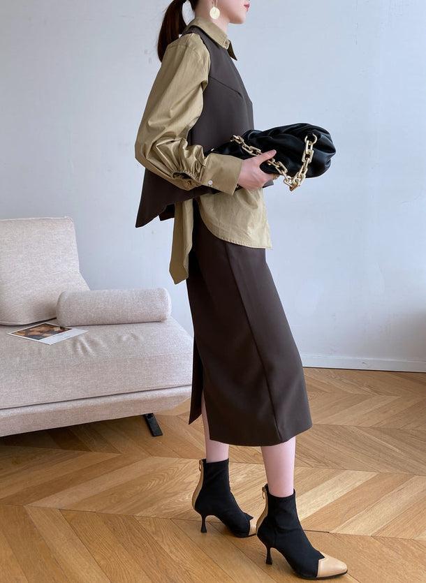 スリーピーススーツセットアップ 5044-画像2-韓国ファッション通販POPREA［ポップリア］