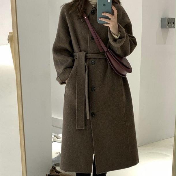 ステンカラービターショコラコート 4783-画像2-韓国ファッション通販POPREA［ポップリア］