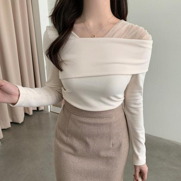 ドレッシーシアーブラウス 5049-画像2-韓国ファッション通販POPREA［ポップリア］