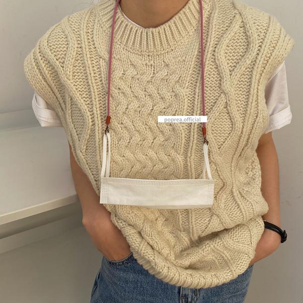 くすみ織り色マスクストラップ 4672-画像2-韓国ファッション通販POPREA［ポップリア］