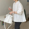 バックプリーツ丸襟ブラウス 5400-画像2-韓国ファッション通販POPREA［ポップリア］