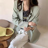 くすみグリーンカラージャケット 5853-画像2-韓国ファッション通販POPREA［ポップリア］