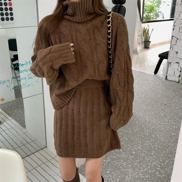 マシュマロケーブルニットセットアップ 4915-画像2-韓国ファッション通販POPREA［ポップリア］