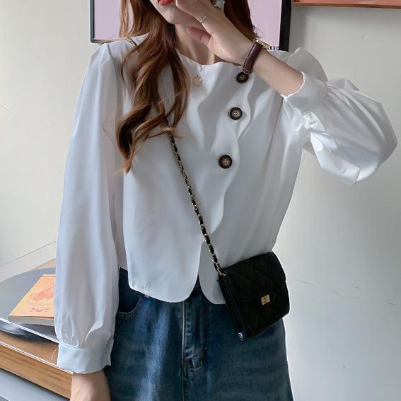 ロングスリーブショートブラウス 5089-画像2-韓国ファッション通販POPREA［ポップリア］