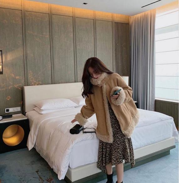 カフェカラーボアルーズジャケット 4833-画像2-韓国ファッション通販POPREA［ポップリア］