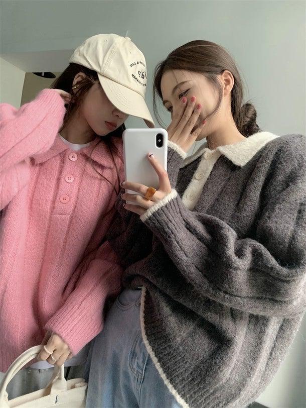 ルーズポロニット 4976-画像30-韓国ファッション通販POPREA［ポップリア］