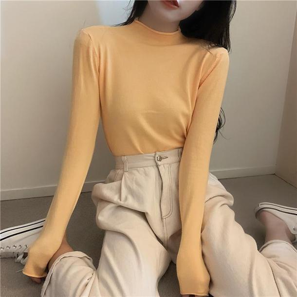 ベーシックハイネックカラートップス 4872-画像33-韓国ファッション通販POPREA［ポップリア］