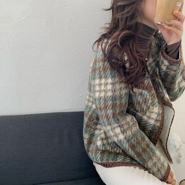 チェック柄ウールショートジャケット 4806-画像34-韓国ファッション通販POPREA［ポップリア］